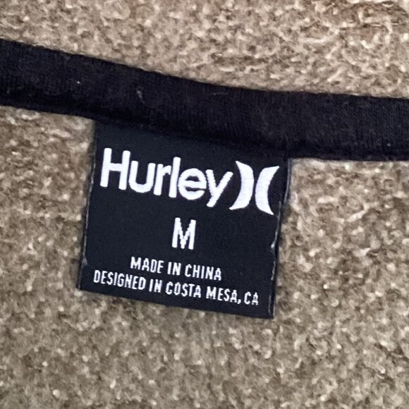 Hurley Men's Hoodie Sweater Size M Kangaroo Pocket Brown Gray Pull-Over - Picture 4 of 5